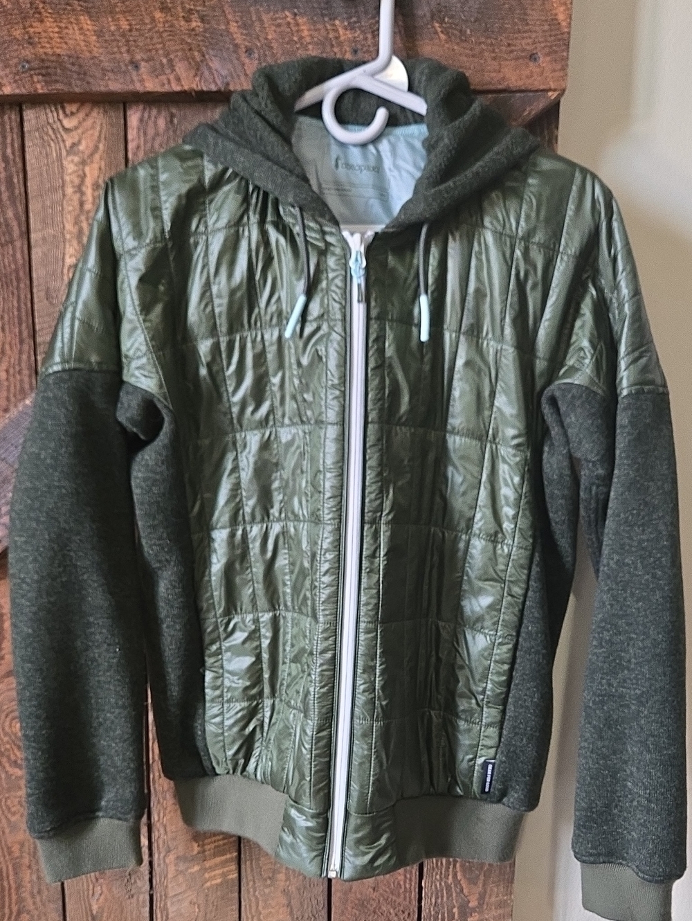 cotopaxi Olive Green Quilted Hooded Jacket